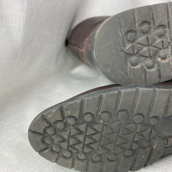 VTG Orvis Brown Leather Fleece Lined Knee Boots - Picture 10 of 16